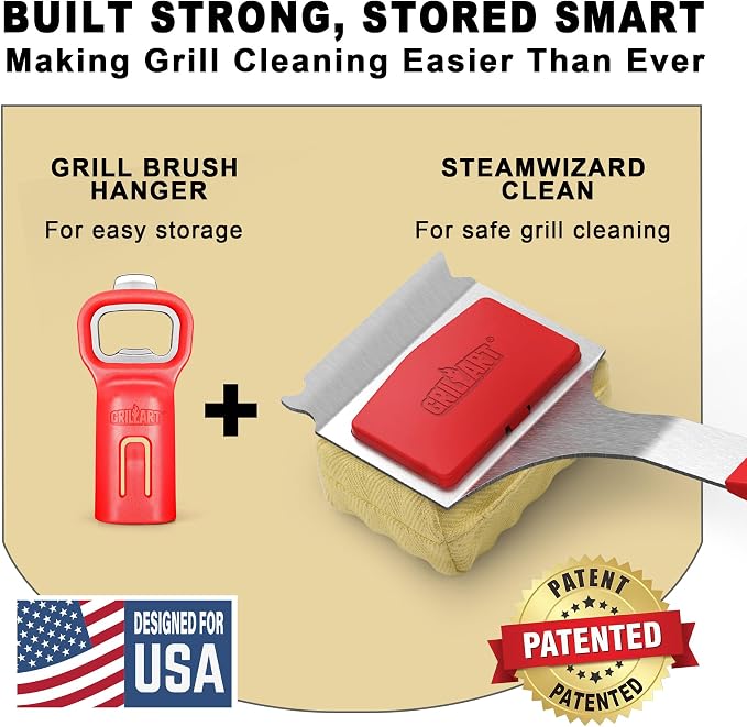 GRILLART Bristle-Free BBQ Grill Brush – Safe & Durable Cleaning Tool - Image 2