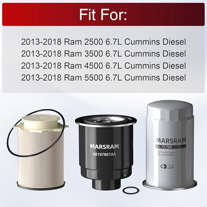Marsram 6.7 Cummins Fuel Filter and Oil Filter Fits - Image 4