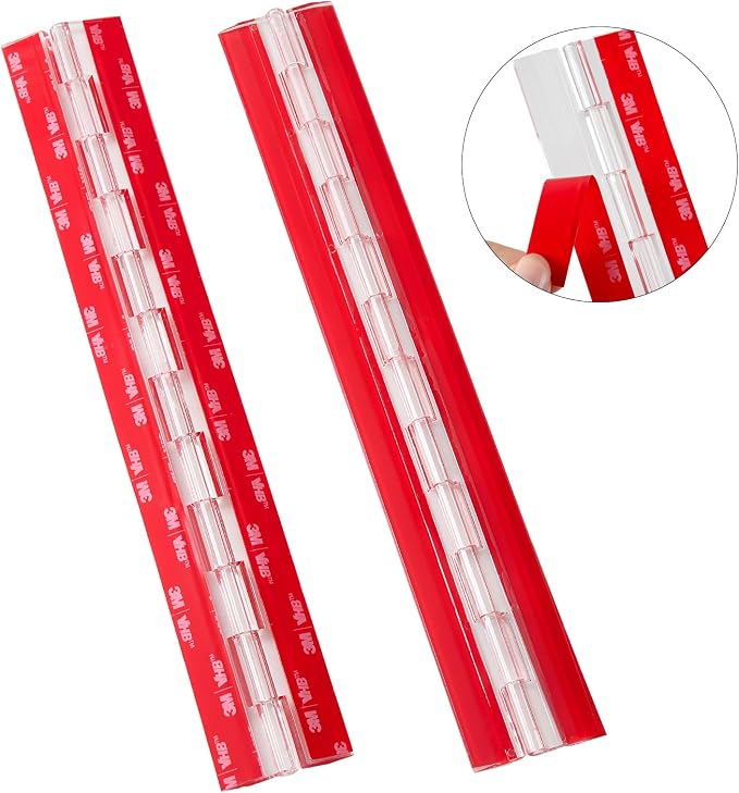 12 Inch Transparent Acrylic Piano Hinge 4Pcs, Self-Adhesive Continuous Hinges - Image 3
