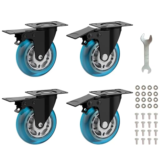 3 in Plate Caster Wheels by Apllamo