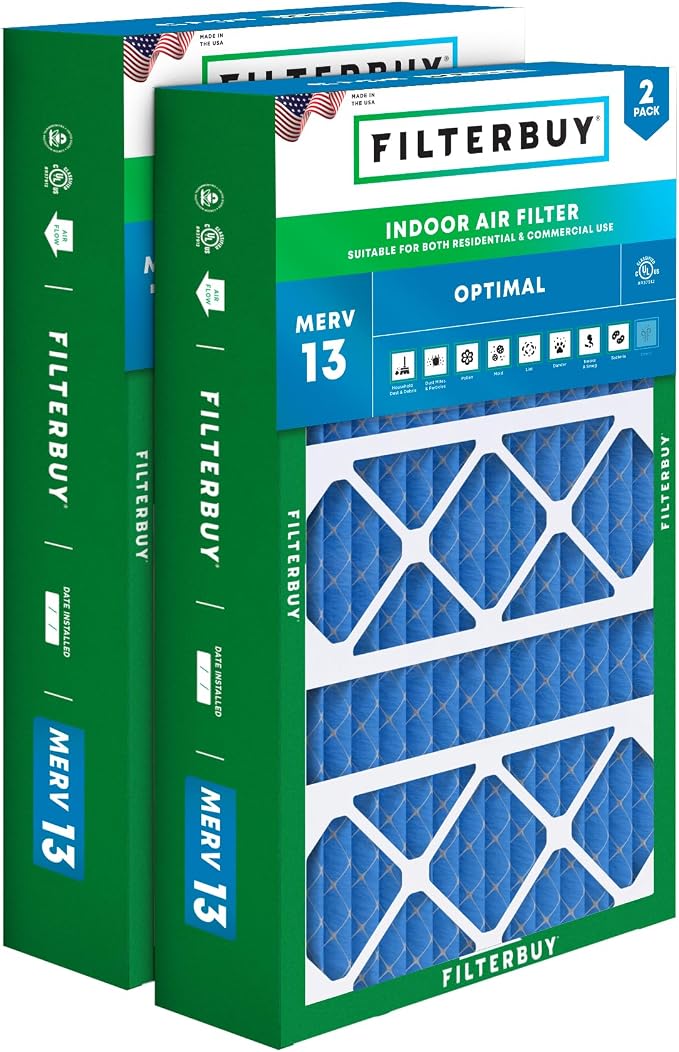 Filterbuy 17x26x4 Air Filter MERV 13 Optimal Smoke & Allergy Defense, by Filterbuy