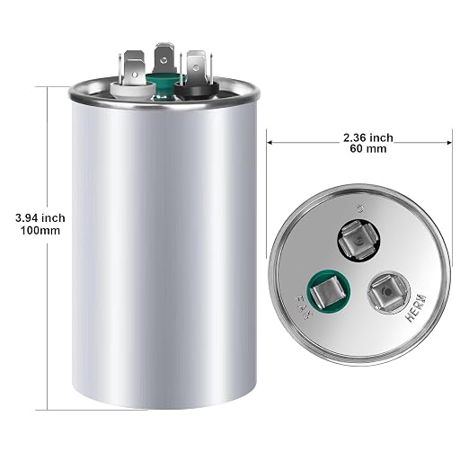 FOCSPROD 45+5 uF 45/5 MFD ±6% 370V/440V CBB65B AC Capacitor, Dual Run Round - Image 2
