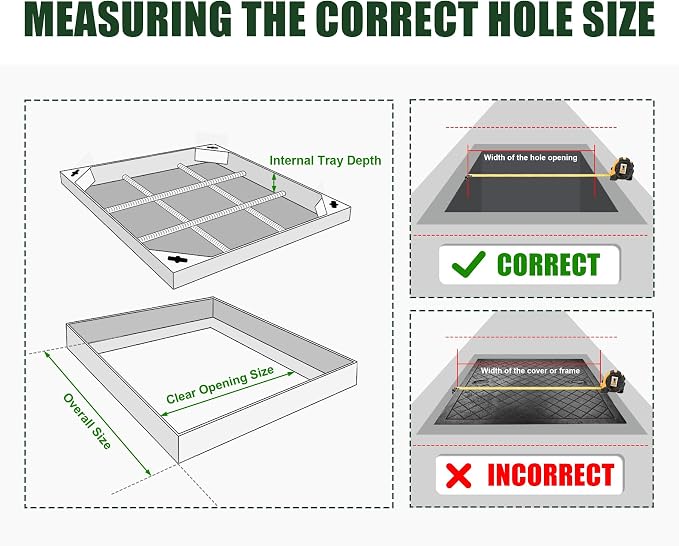 28x28x2.4 inch Invisible Stainless Steel Manhole Cover and Frame, Recessed - Image 6