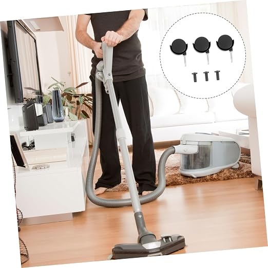 PRETYZOOM 3pcs Premium Plastic Vacuum Cleaner Casters Rotatable Silent - Image 6