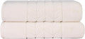BAGNO MILANO Organic Turkish Cotton Bath Towels, Luxury Jacquard Collection, Certified Organic Highly Absorbent, Soft-Plush Towel Set (Cream, 2 Pcs Bath Towel Set)