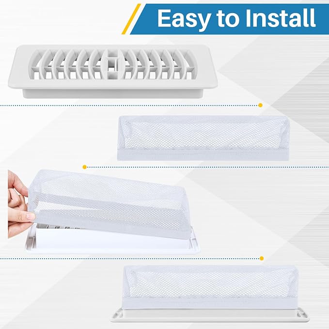 Zonon 12 Pcs 4 x 10 Inch Floor Register Trap Cover Vent Screen - Image 4