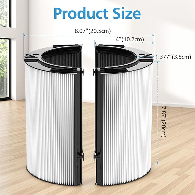 2 Pack Combi 360°Glass Filter For Dyson HP1 HP2 TP09 TP07 TP06 TP04 TP10 TP7A - Image 9