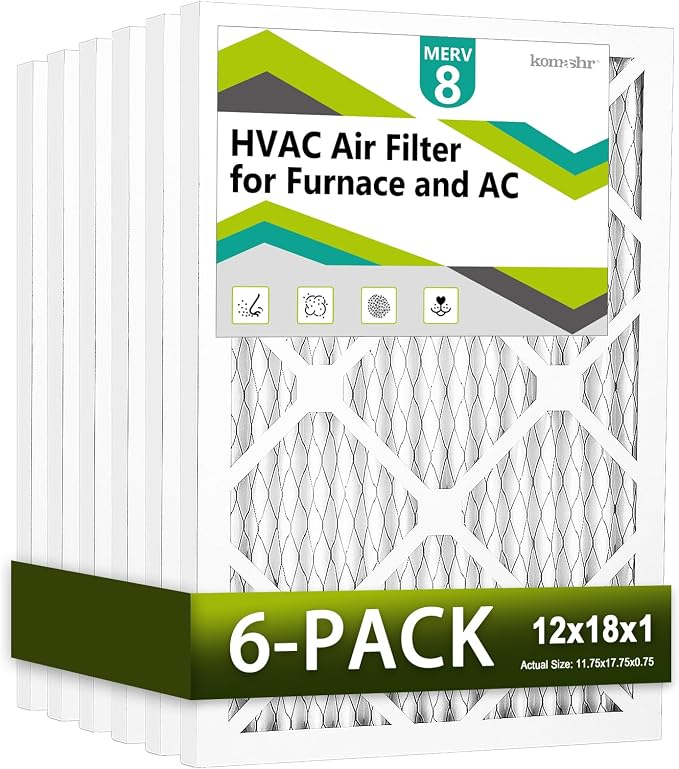 12x18x1 Air Filter MERV 8, HVAC/Furnace AC Filter Replacement, Dust by Komashr