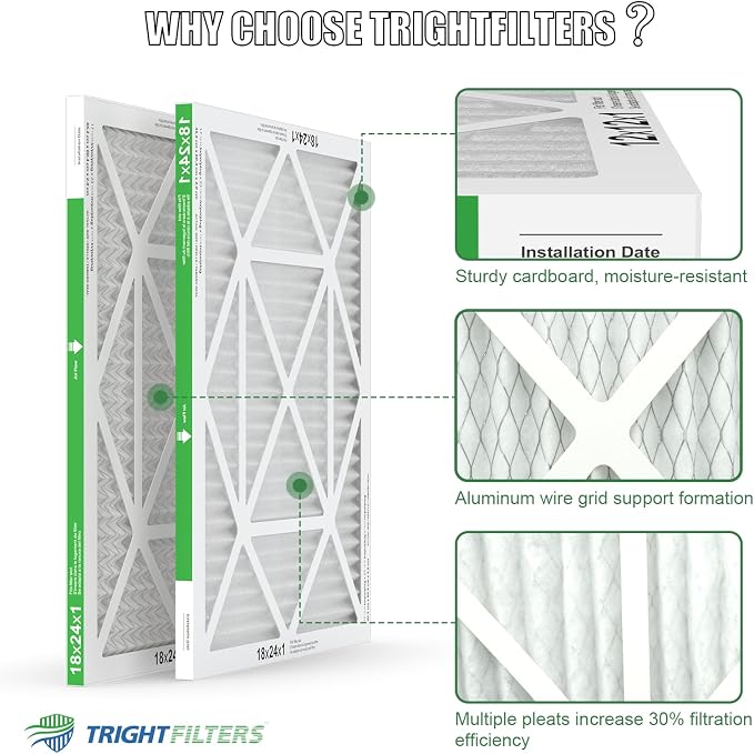 18x24x1 Air Filter 4 Pack, MERV 8 Pleated Dust Defense Air Filters Replacement - Image 4