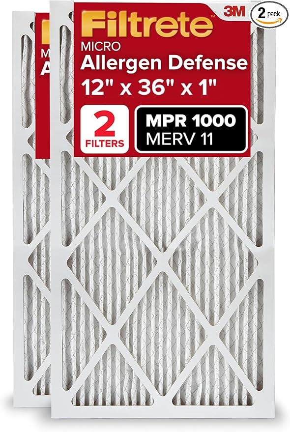 Filtrete 12x36x1 AC Furnace Air Filter, MERV 11, MPR 1000, Micro Allergen by Filtrete