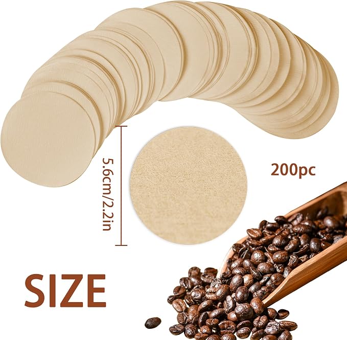 CEYAZYE 200 PCS Round Coffee Filter Paper, 56 mm Disposable Coffee Filters - Image 3