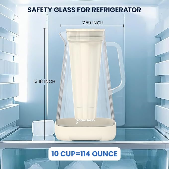 GLACIER FRESH Glass 10 Cup Water Pitcher - Image 7