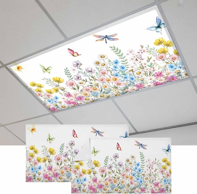 Fluorescent Light Covers for Ceiling Lights Spring Flowers Magnetic Light by Home+L6