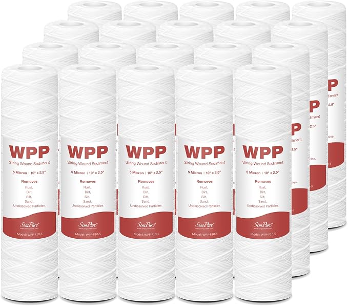 SimPure 5 Micron 10" x 2.5" String Wound Sediment Whole House Water Filter by SimPure_Water