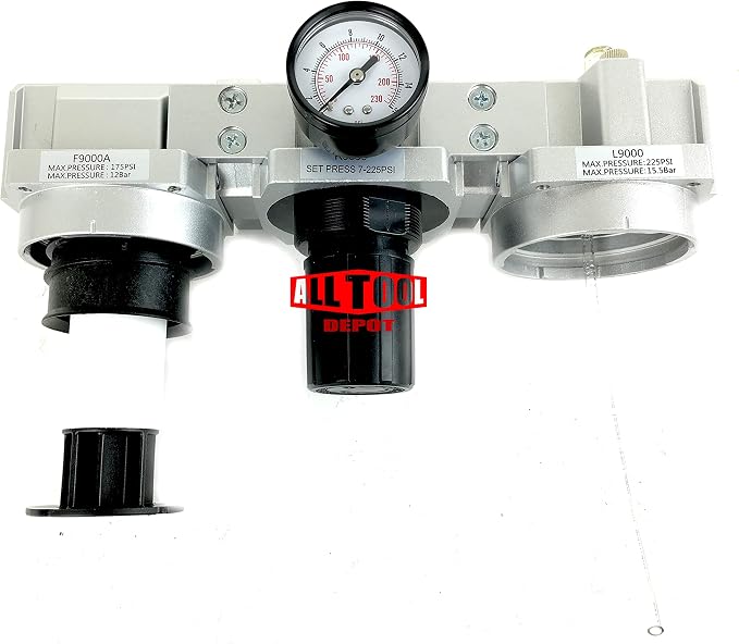 3/4" NPT SUPER DUTY Compressed Air In Line Filter Regulator Lubricator Oiler - Image 5