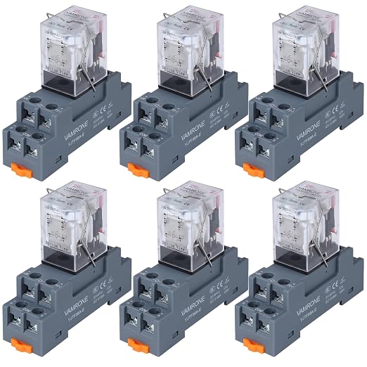 6PCS Electromagnetic Power Relay, 8-Pin 10A 110/120 AC Relay Coil by VAMRONE