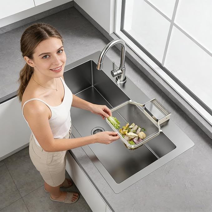 Corner Sink Strainer – PC ABS Iron Art 16.6x21.8x2cm | Foldable Basket Strainer - Image 2