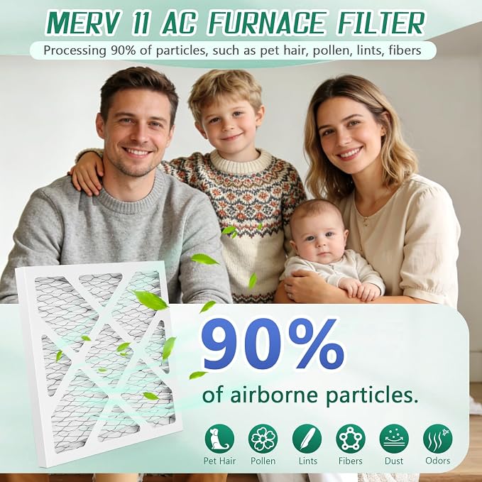 4 Pack Updated 9x9x1Air Filter, pertain Merv 11 HVAC Pleated A/C Furnace Filters - Image 6