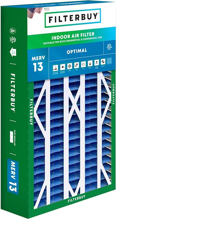 Filterbuy 16x26x5 Air Filter MERV 13 Optimal Smoke & Allergy Defense, Pleated by Filterbuy
