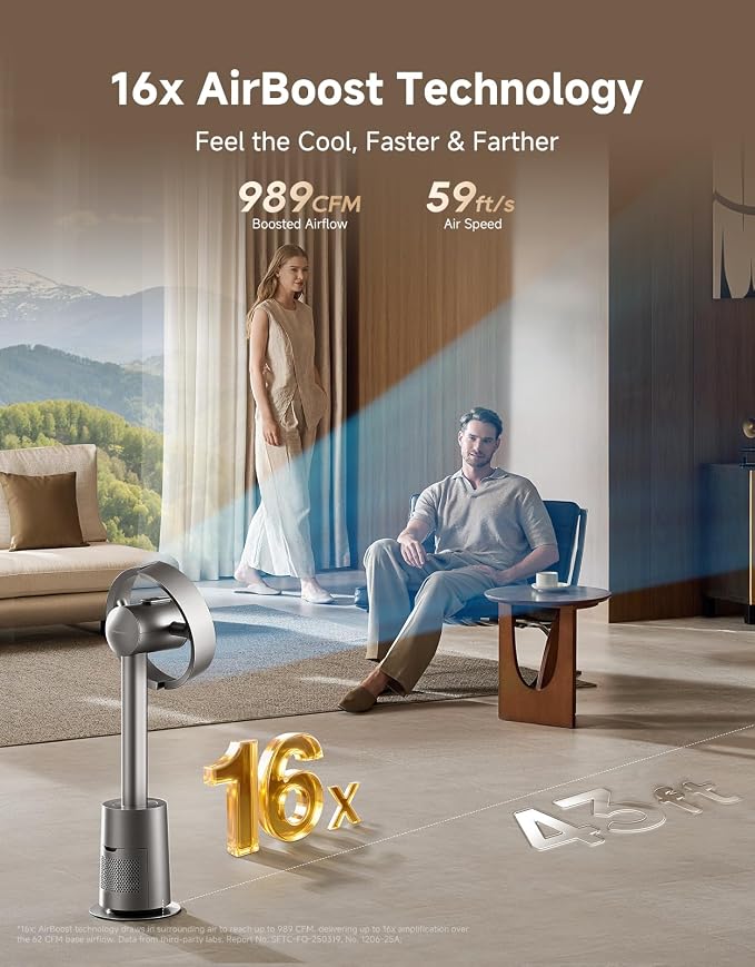 DREAME Bladeless Tower Fan for Bedroom, Smart Standing Fan - Image 3