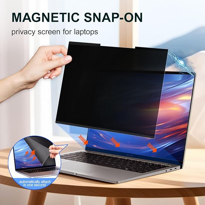 2Pack Magnetic 14 Inch Laptop Privacy Screen 16:9 Aspect Ratio, Removable - Image 2