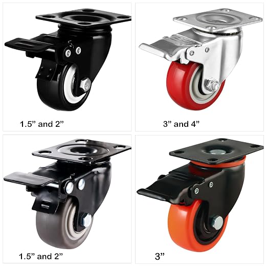 2" Casters Set of 4 Heavy-Duty Industrial Caster Wheels - Image 8