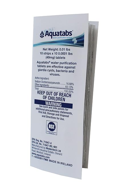 Aquatabs 49mg Water Purification Tablets. Water Filtration System by AquatabsWaterPurification