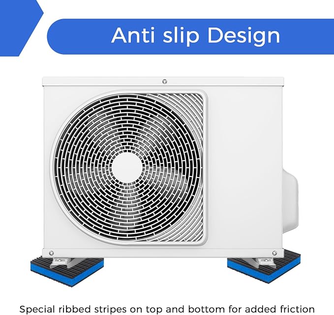 4Pcs Anti Vibration Pads 4'' X 4'' X 7/8" Sound Isolation Ribbed Rubber Mats - Image 4