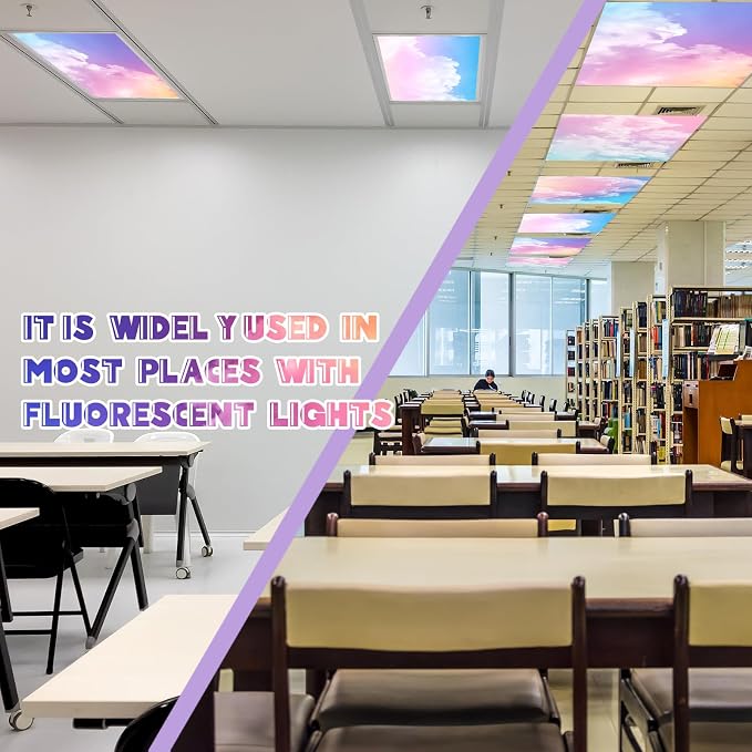 Amylove 4 Pcs Fluorescent Light Covers Classroom Ceiling Panels Light Filters - Image 3