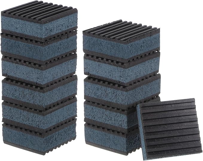HARFINGTON 12pcs Rubber Anti Vibration Pads 2" x 2" x 7/8" Isolation Vibration by HARFINGTON