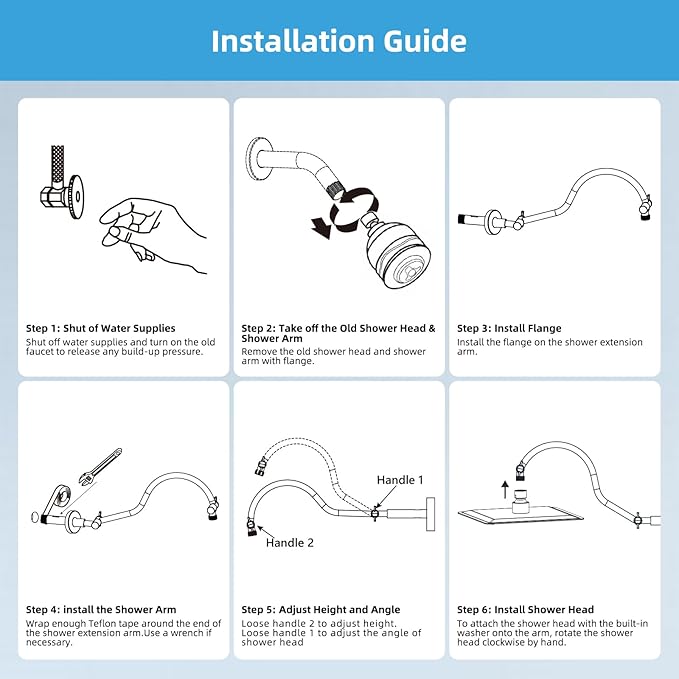 Hibbent All Metal Upgraded 18'' Shower Head Extension Arm, Shower Arm with Flange, Brass Flexible Height & Angle Adjustable Shower Extender with Lock Joint, Universal Connection, Oil Rubbed Bronze