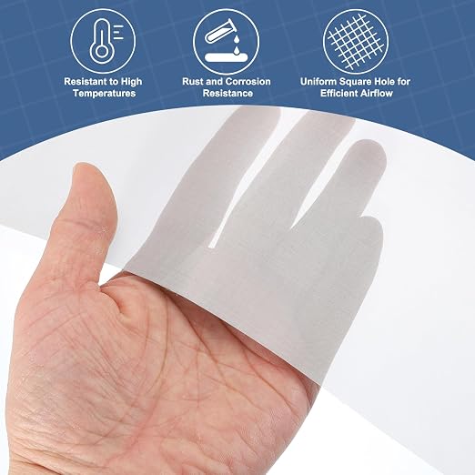 uxcell 200 Mesh 39" x 10" Woven Wire Mesh, 316 Stainless Steel Air Vent Filter - Image 5