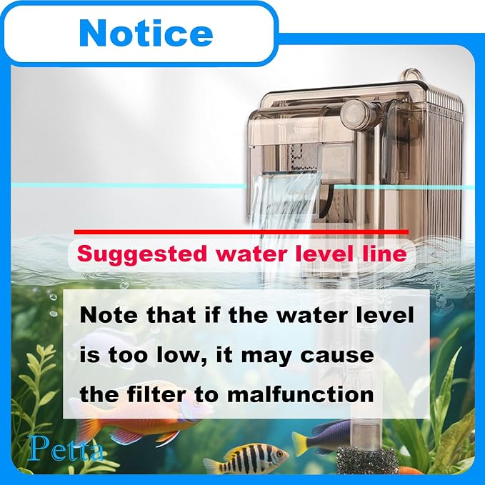 Hang on Back Fish Tank Filter for 3-5 Gallon Aquariums - Image 5