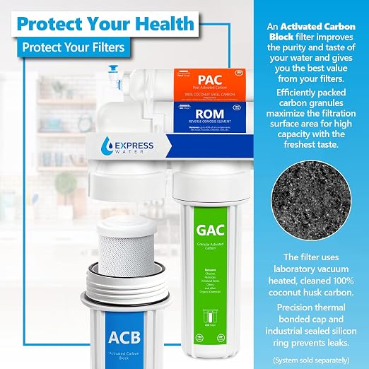 Express Water – 25 Pack Activated Carbon Block ACB Water Filter Replacement – 5 - Image 3