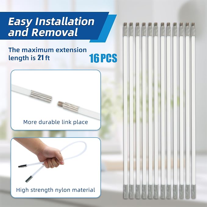 21 Feet Dryer Vent Cleaning Brush Kit, fireplaces, Ventilation ducts - Image 2
