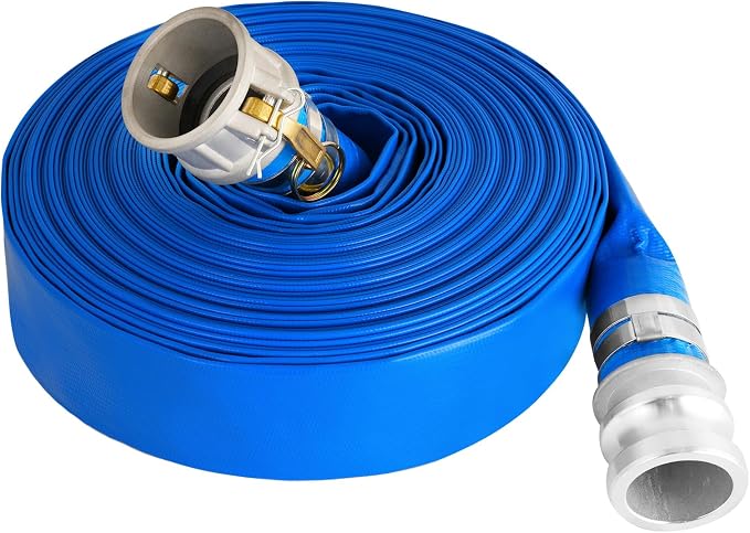 2" x 100 ft Backwash Hose for Swimming Pools, Heavy Duty PVC Water Lay Flat by Picatu