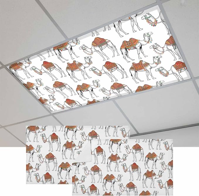 2 Pack Fluorescent Light Cover, Sand Camel Light Covers by Unknown