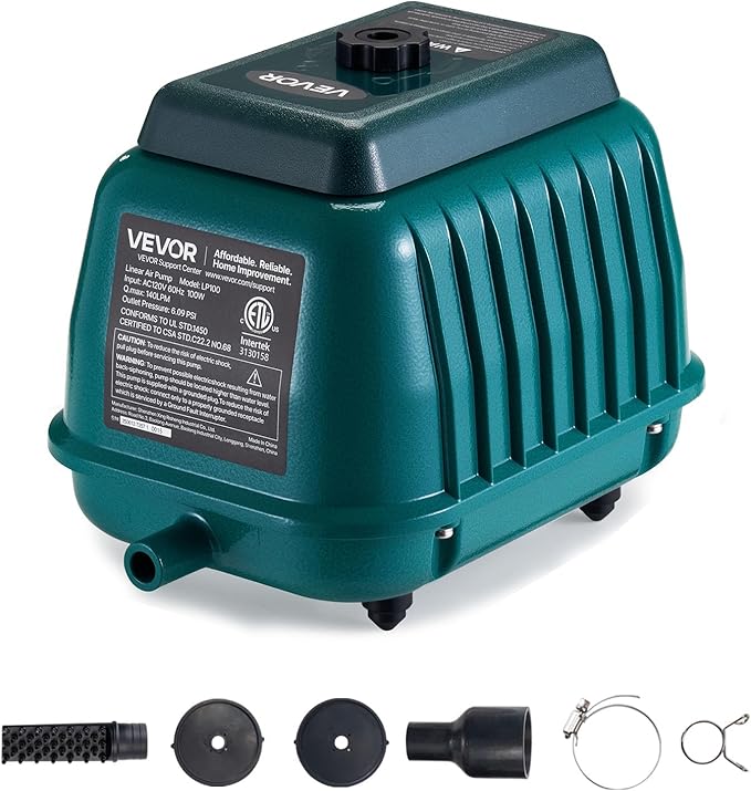 VEVOR Commercial Linear Air Pump 2219 GPH | High Output Aerator by VEVOR