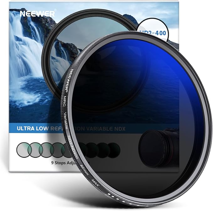 NEEWER 82mm Variable ND Filter ND2-ND400, Neutral Density Filter, Water and by Neewer
