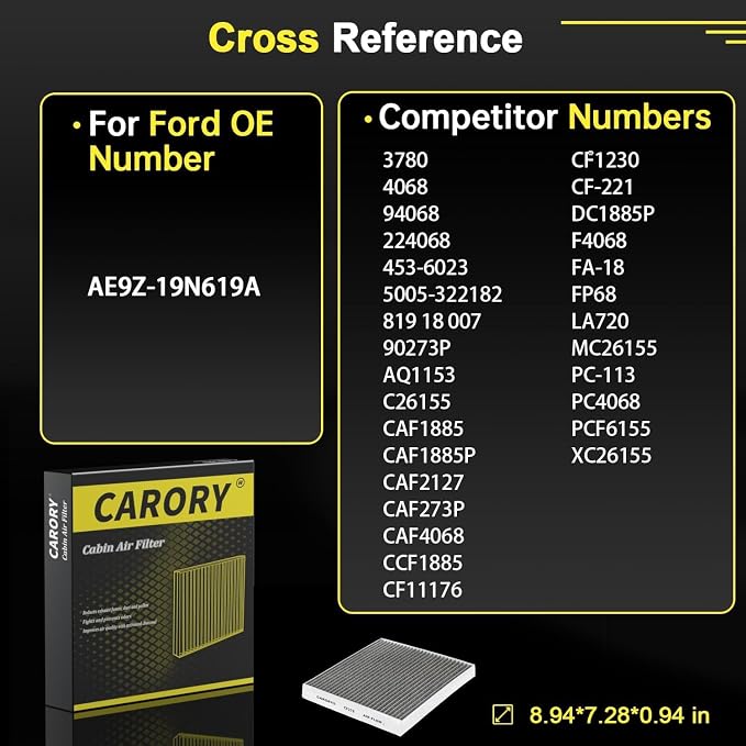 CARORY Cabin Air Filter w/Activated Carbon - Image 4