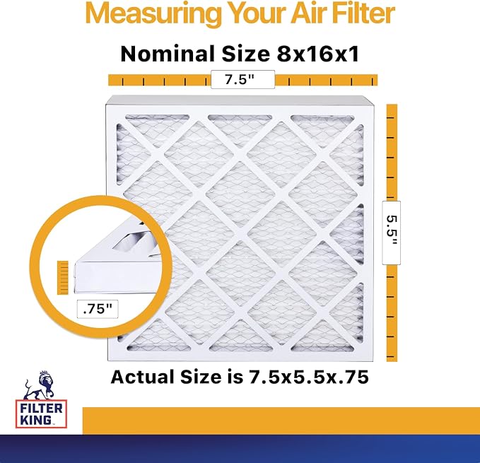 Filter King 8x16x1 Air Filter | 4-PACK | MERV 13 HVAC Pleated A/C Furnace - Image 2