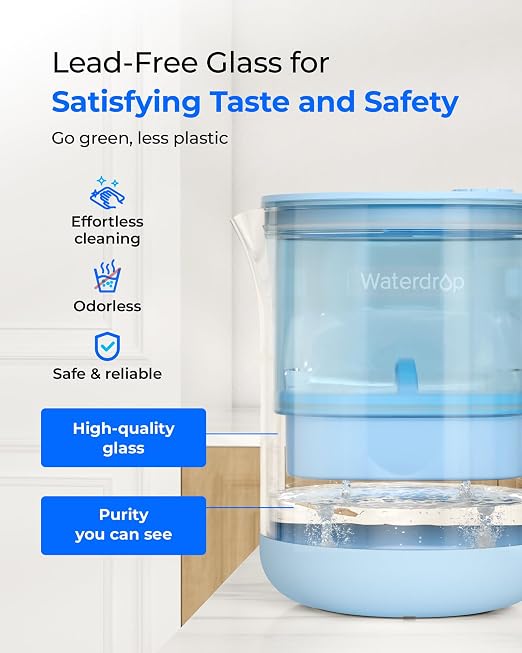 Waterdrop Glass Alkaline Water Filter Pitcher - Image 4
