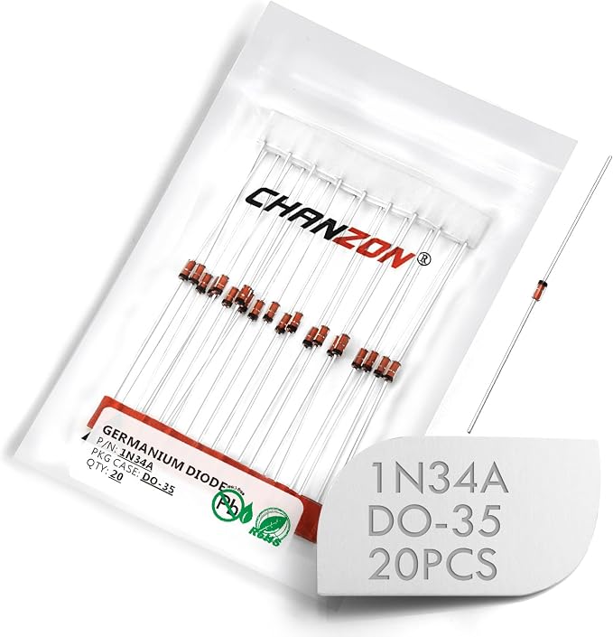 Chanzon 1N34A 1N34 Schottky Diode 50mA 65V DO-35 IN34A IN34 Axial - Image 4