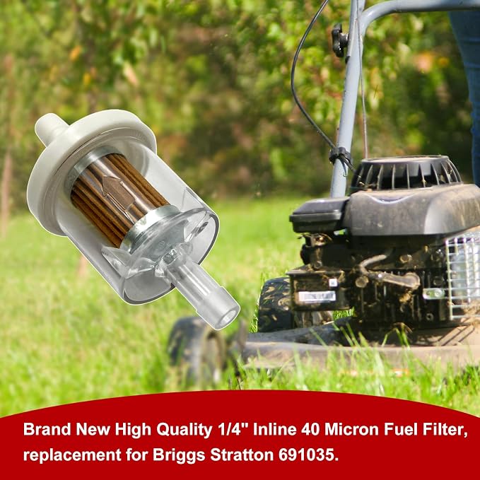 2-Pack 1/4" Inline Fuel Filter, 40 Micron Replacement - Image 2