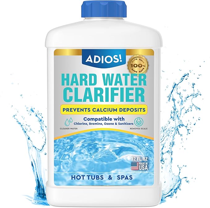Hot Tub Hard Water Calcium Remover with Scale and Stain Clarifier, Soften Treat and Reduce Spa and Pool Deposits - Quart (32 oz)