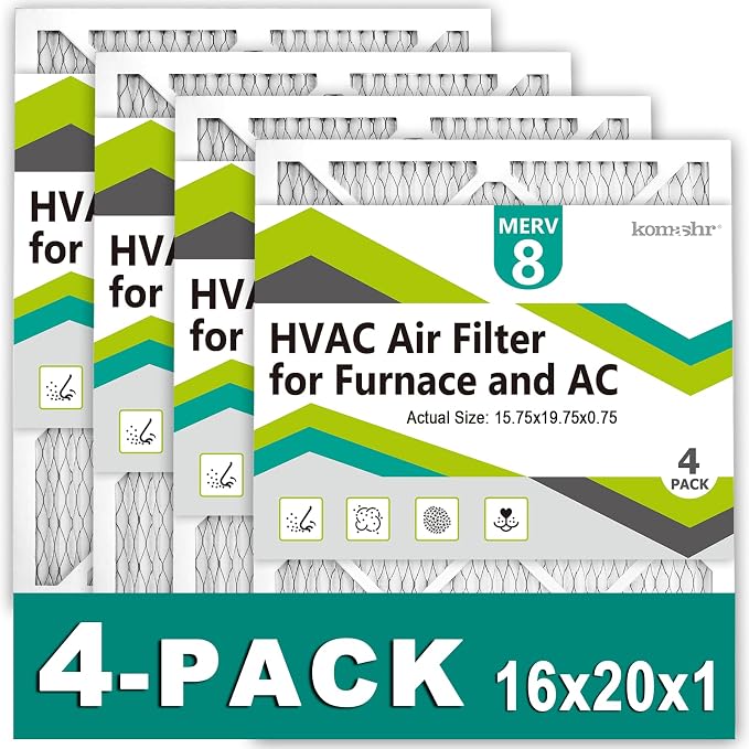 16x20x1 Air Filter MERV 8, HVAC/Furnace AC Filter Replacement, Dust by Komashr