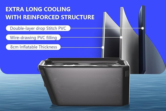 DEEPTIME Angled Portable Ice Bath Tub Cold Plunge (Black) | For Athletes Fitness Recovery, Outdoor Cold Plunge, Chiller Compatible