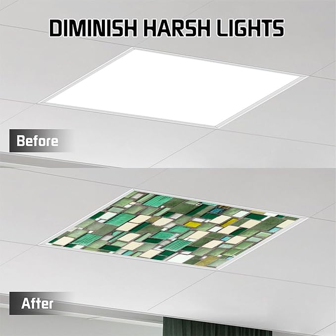 2 Pack Fluorescent Light Covers 4 X 2 Feet Abstract GlassMagnetic Light Cover - Image 5