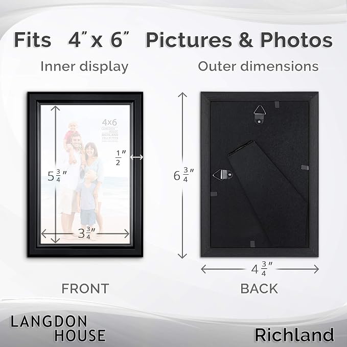 Langdon House 4x6 Picture Frames Set Distinguished Edging - Image 2