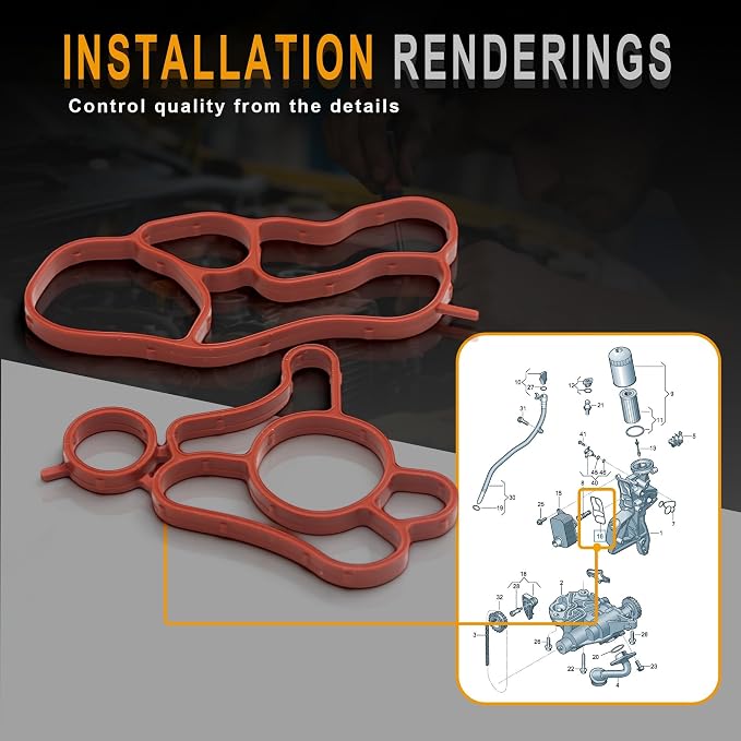 06L117070 06L115441 Engine Oli Filter Gakset Seal Kit EA888 MK3 1.8T 2.0T - Image 5